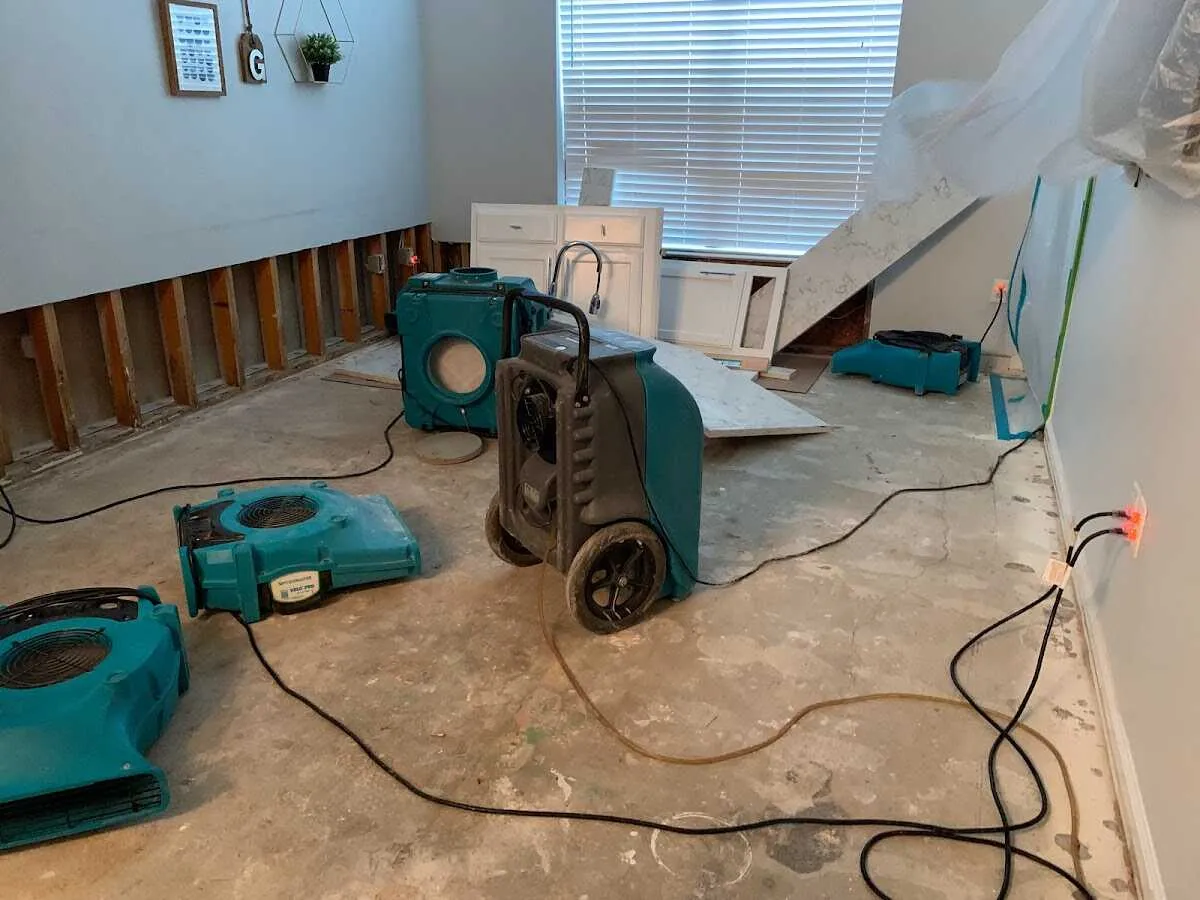 Dehumidifier in flood-cut room for Water Damage Restoration in Nocatee
